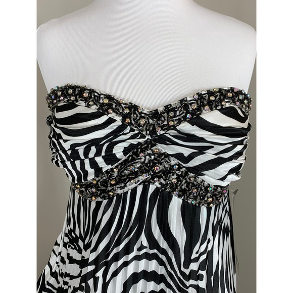 NWT Zebra Maxi Pleated Dress Wedding Guest Prom Spring Summer Special Occasion - Picture 5 of 14